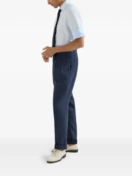 Pantaloni Brunello Cucinelli plisate albastru