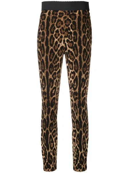 Pantaloni Dolce & Gabbana cu imagine cu model leopard