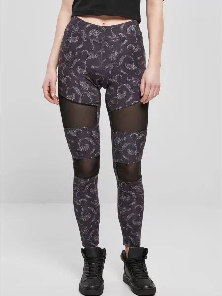 Leggings Urban Classics plasă gri