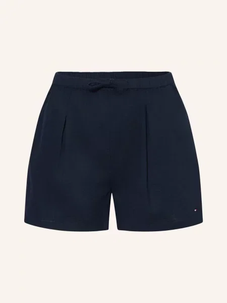 Tommy Hilfiger Šortky Z Lnu tmavě modrá