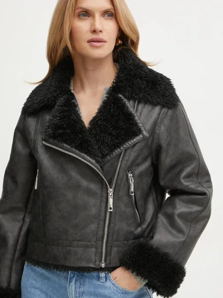 MAX&Co. Geacă de piele negru