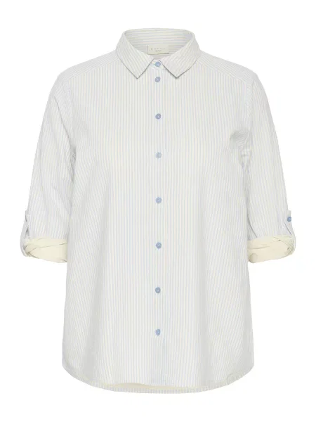 KAFFE CURVE Bluză KCNana crem / deschis albastru