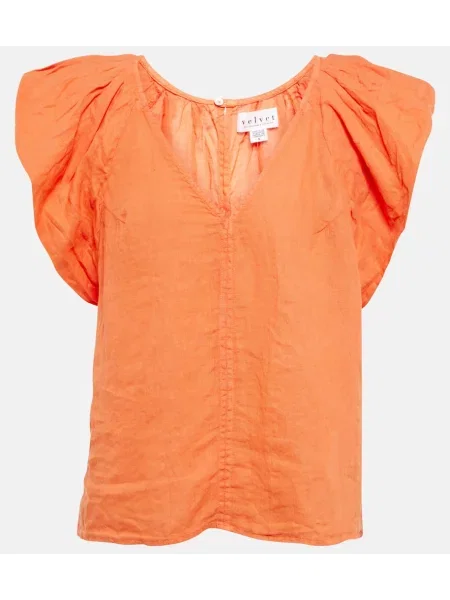 Top Velvet de in portocaliu