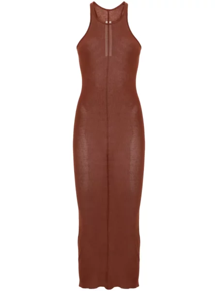 Rochie fără mâneci Rick Owens fără mâneci de costum maro