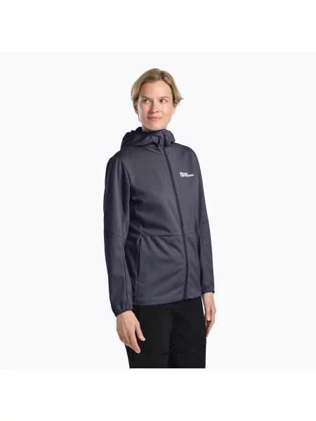 Softshellová bunda Jack Wolfskin Feldberg Hoody graphite šedá