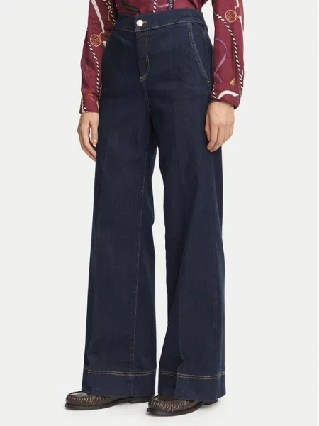 Marella Blugi Struzzo Bleumarin Wide Leg
