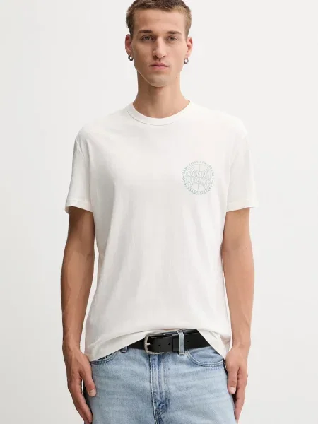 Тениска Tommy Jeans с десен бежово