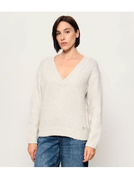 GUESS Pulover Jolene cu adaos de lână bej