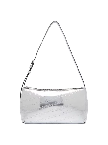 Geantă Tommy Jeans Tjw Must Metallic Shoulder Bag Argintiu negru