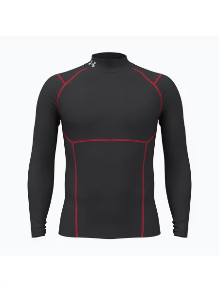Longsleeve treningowy Under Armour Coldgear Elite Comp Mock ultimate black/red/reflective czarna