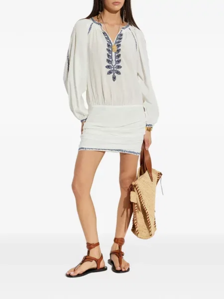 Rochie Isabel Marant cu broderie alb