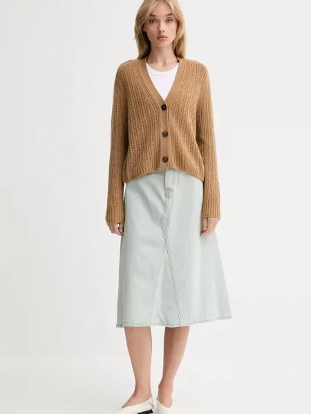 Levi's spódnica jeansowa midi rozkloszowana niebieski