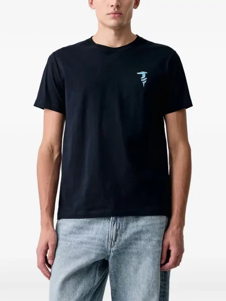 Tričko Trussardi s výšivkou černé
