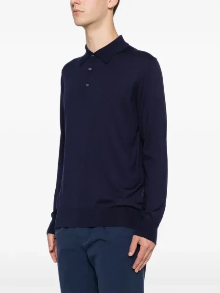 Lung tricou polo Della Ciana albastru