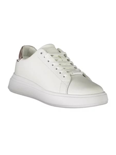 Trampki Calvin Klein sznurowane skórzane białe