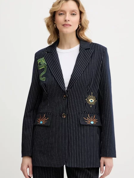 Never Fully Dressed sacou Taylor bleumarin un singur rând de cu imprimeu