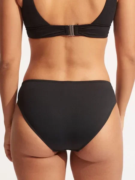 Seafolly figi kąpielowe Twist czarne