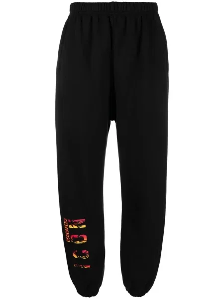 Pantaloni Dsquared2 cu imagine alergare negru