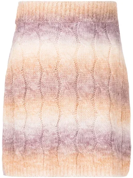 Fusta mini Rokh cu dungi tricotate violet