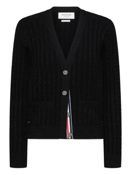 Cardigan Thom Browne tricotate negru