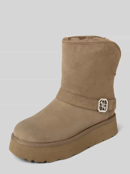 Buty z detalami z logo model ‘DOLSAY’ Guess brązowe