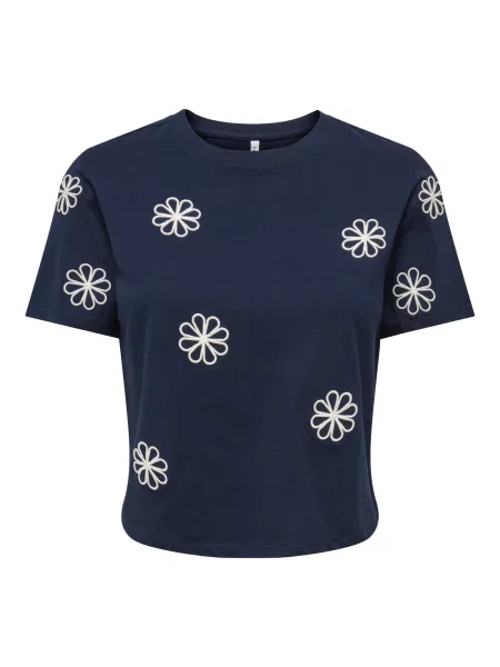ONLY Tricou ONLMARISSE bleumarin alb