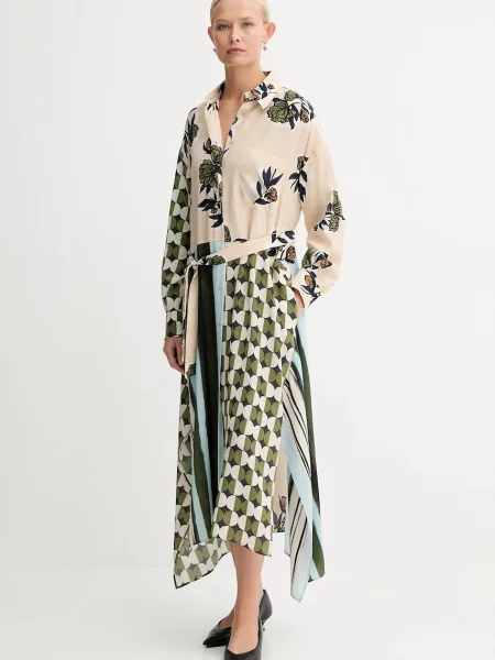 Weekend Max Mara rochie de matase PASSO mini evazați bej