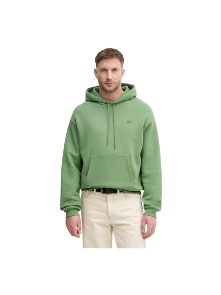 Bluza z kapturem Lacoste z kapturem zielona