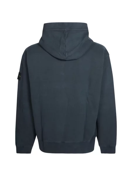 Hanorac cu glugă Stone Island cu strasuri albastru