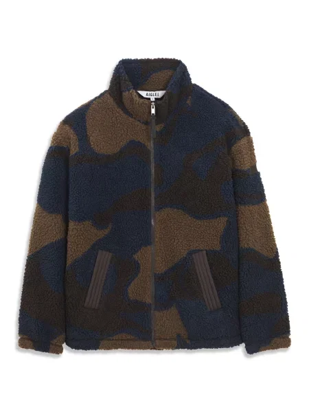 AIGLE Fleecová mikina marine / hnědá / tmavě hnědá modrá