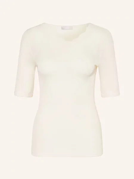 Hanro Tričko Woolen Lace S Hedvábím krémová