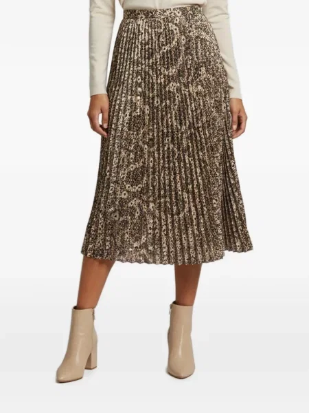 Fustă midi Maje cu model floral cu imagine negru