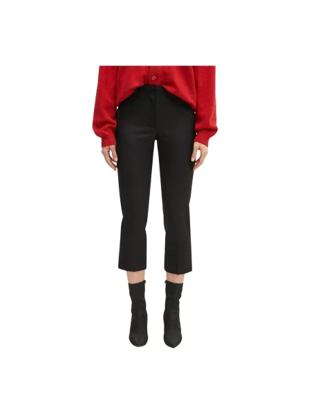 Kenzo spodnie wełniane dopasowane medium waist czarny