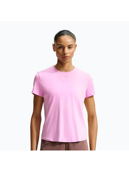 Tricou de antrenament pentru femei Nike One Classic pink rise/white alb