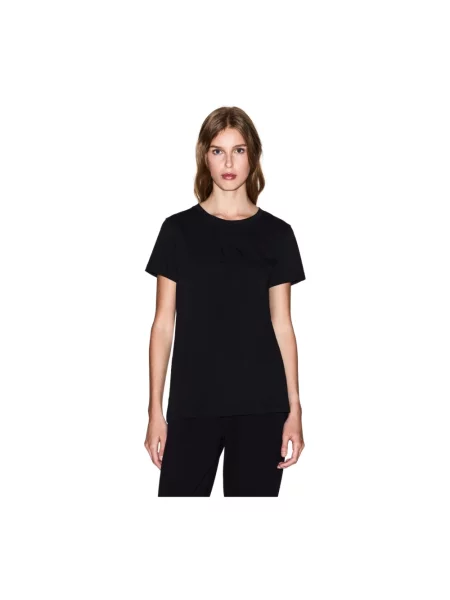 T-shirt z okrągłym dekoltem i logo Armani Exchange czarna