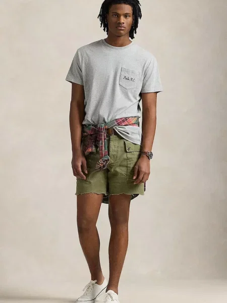Polo Ralph Lauren póló férfi nyomott mintás szürke