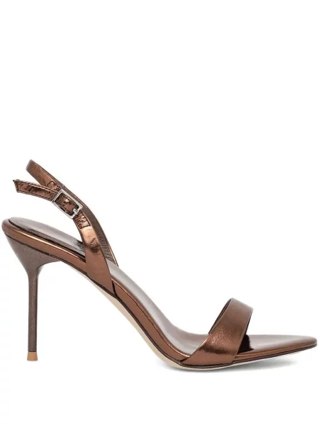 Iš natūralios odos bateliai Jeffrey Campbell slingback ruda