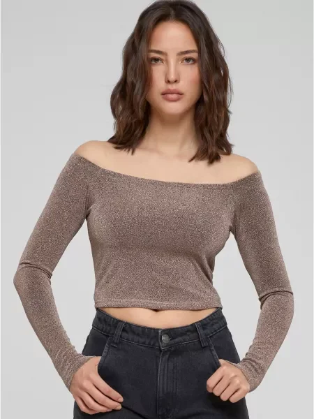 Тениска с дълъг ръкав Urban Classics златисто