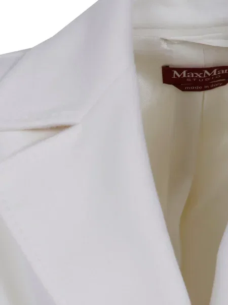 Cu centură palton Max Mara cu două rânduri de nasturi alb