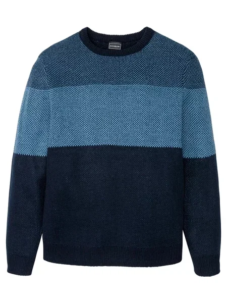 Cienki sweter o kroju regular fit niebieski
