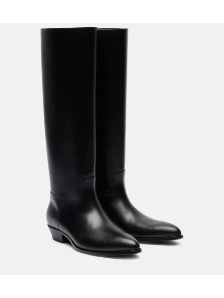 Cizme The Row din piele cowboy negru