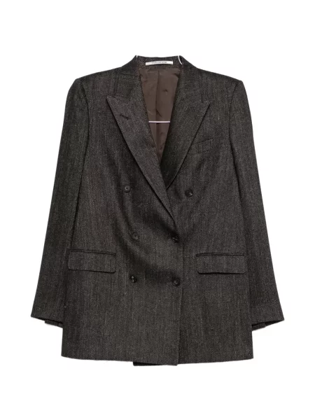 Sacou Tagliatore cu model herringbone cu două rânduri de nasturi maro