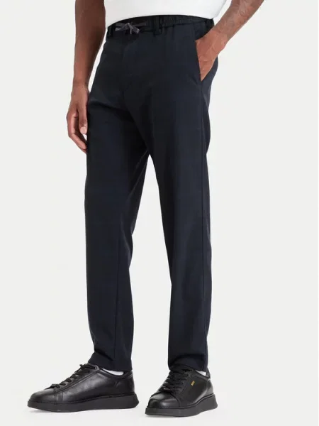 BOSS Chinos kelnes Tamsiai Tapered Fit mėlyna