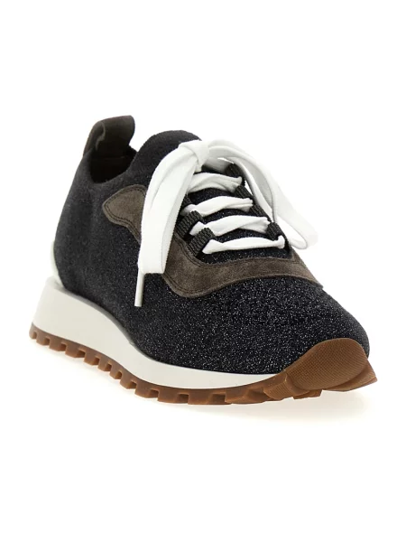 Dzianinowe sneakersy Brunello Cucinelli szare