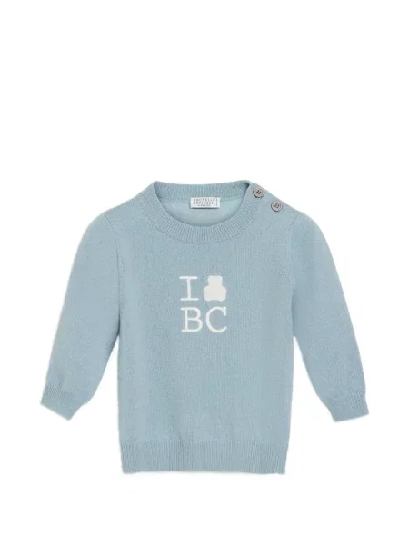 Sweter dziecięcy Brunello Cucinelli niebieski