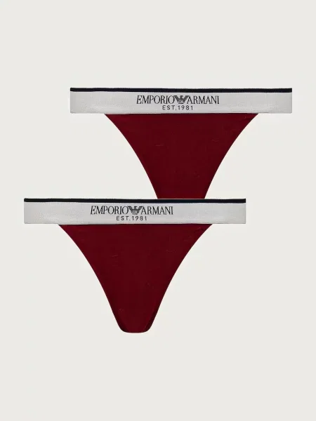 Emporio Armani Underwear tangá dámske s elastanom červená
