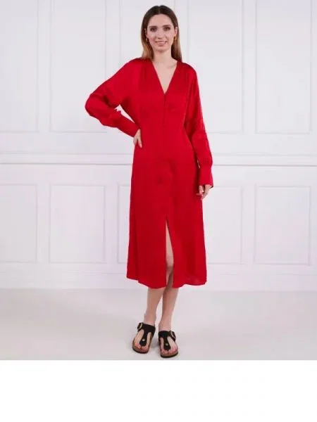 Karl Lagerfeld Rochie logo jacquard roșu