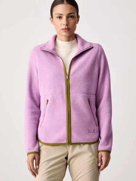 Jack Wolfskin hanorac cu pentru femei din polar Lite Curl violet