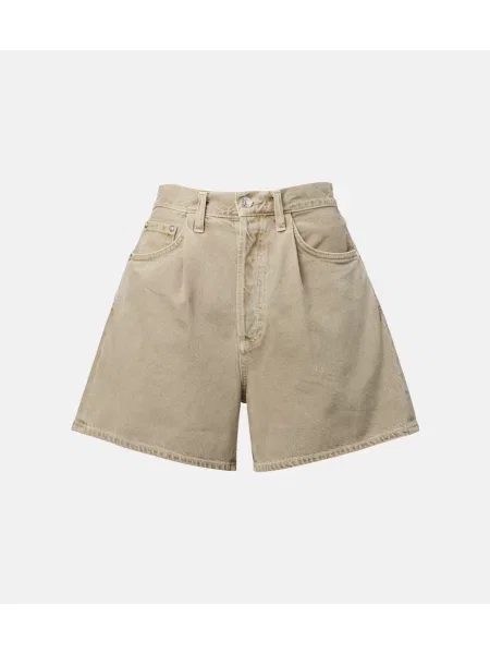 Szorty jeansowe Agolde zielone