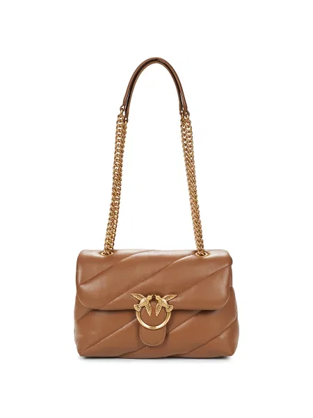 Geanta crossbody Pinko din piele clasică maro